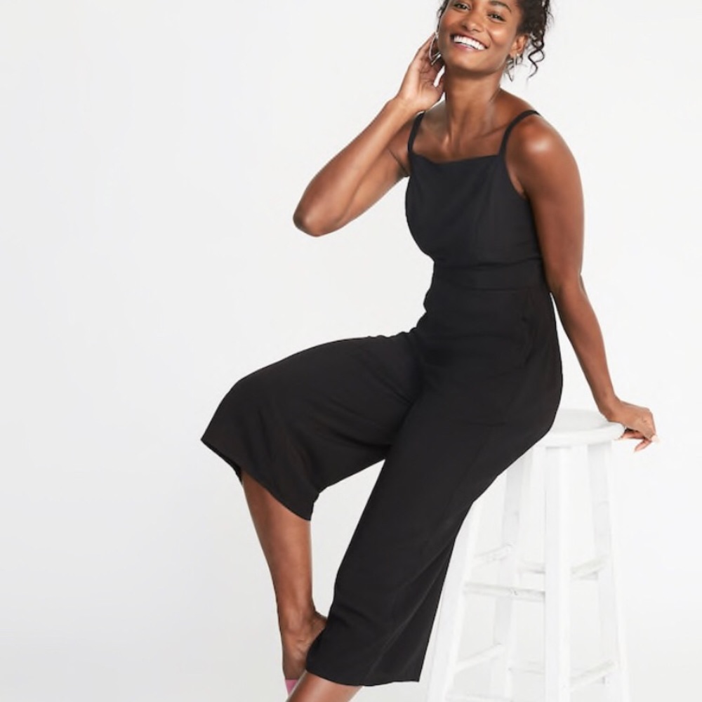 Old Navy Square Neck Black Romper